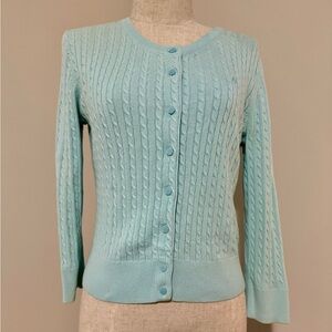 Lilly Pulitzer Sky Blue Cable Knit Cardigan